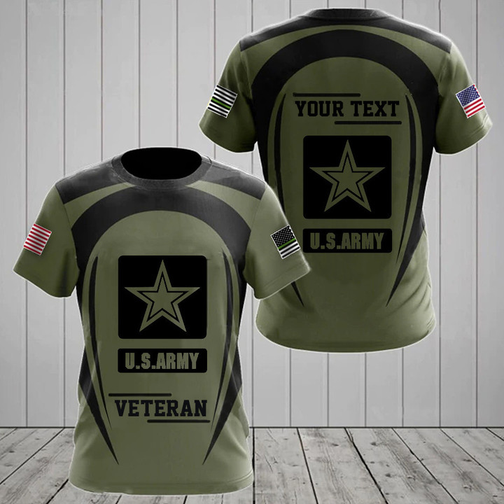 Personalized US Army Veteran Shirt Military Pride Thin Green Line T-Shirt Gifts For Veterans