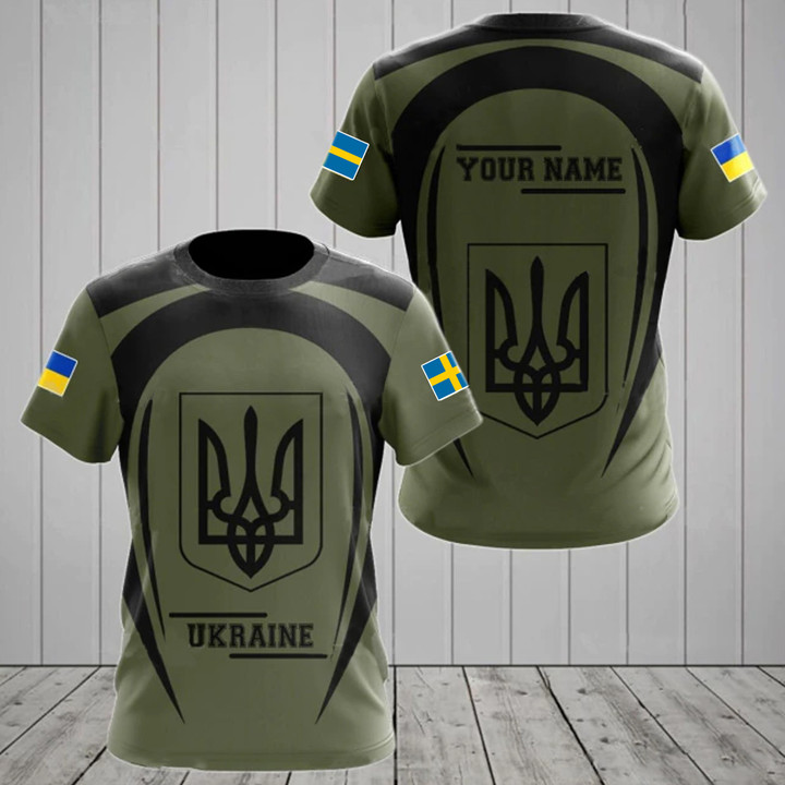 Personalized Sweden Ukraine Shirt Ukraine Flag Ukrainian Trident Clothes For Men