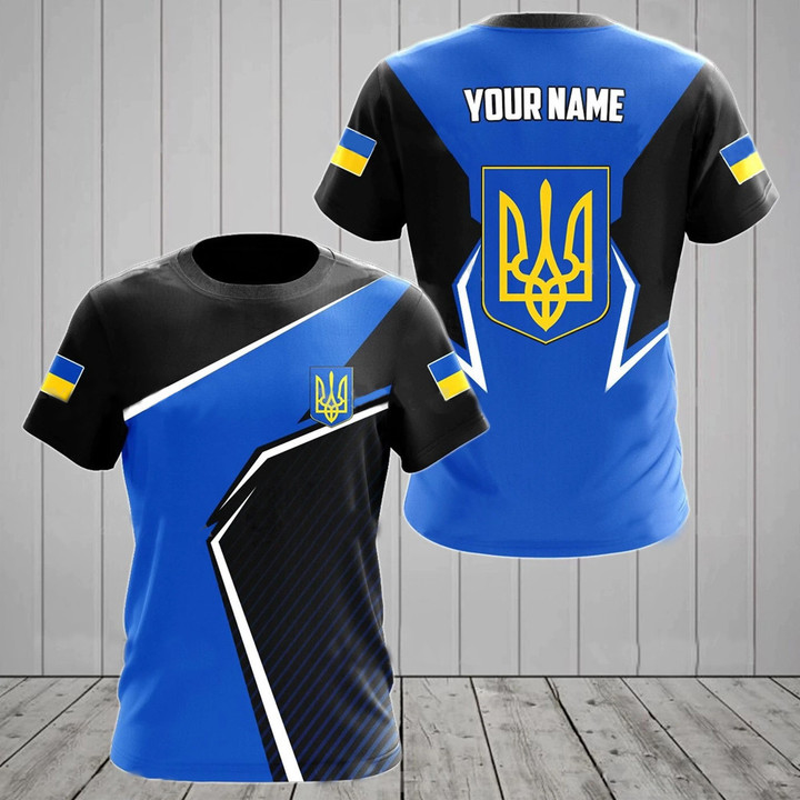 Personalized Ukraine Shirt Ukrainian Flag With Trident Symbol Ukraine T-Shirt For Men Gift