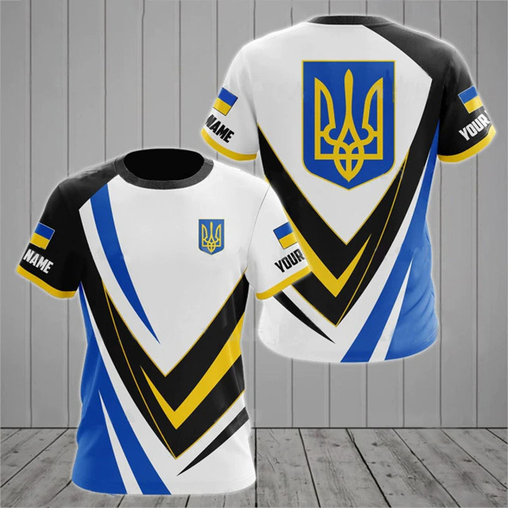 Customized Ukraine T-Shirt Proud Ukrainian Trident Ukraine Flag Support Shirt Clothing