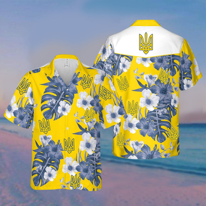 Stand With Ukraine Hawaii Shirt Ukrainian Symbol Support Ukraine Merch Gifts For Summer