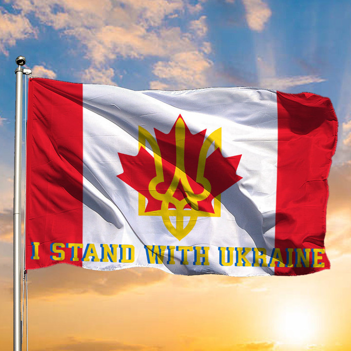 Ukraine Symbol Canada Flag Stand With Support Ukrainian Merch For Canadian