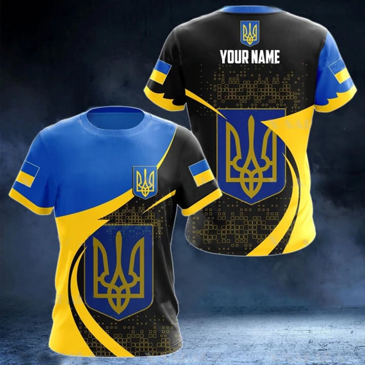Personalized Ukraine Shirt Mens Trident Ukraine Flag Patriotic Ukrainian Shirt Apparel