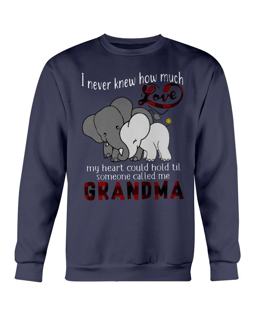 I Never Knew How Much Love My Heart Could Hold Until Someone Called Me Grandma - Elephant Shirt Womens