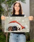 Puppies Santa Hat Wundervolle Weihnachten Poster For Christmas Wall Home Decoration Family Gift