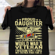 Eagle Proud Daughter Of A World War II Veteran Shirt Vintage USA Flag T-Shirt Gifts For Wife