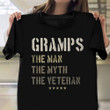 Gramps Man Myth Veteran T-Shirt Honor Veteran Day Shirt Vet Retirement Gramps Gift