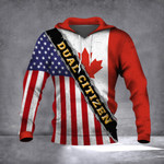 Canada American Flag Dual Citizen Hoodie Proud Canadian American Citizen Patriotic Clothing