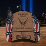 Air Force Hat 1776 'Murica Against All Enemies Foreign & Domestic USAF USA Flag Cap Unique