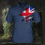 United Kingdom Flag Mens Polo Shirt UK Union Jack Flag Golf Shirt Patriotic Clothes