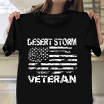 Desert Storm Veteran T-Shirt Old Vintage Flag US Army Combat Shirt Gifts For Army Veterans