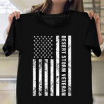Desert Storm Veteran T-Shirt US Flag Graphic Retro Tees Patriotic Tees Veterans Day Gift 2021