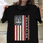 Ham Radio Operator Shirt 4th July American Flag T-Shirt Veteran Gifts