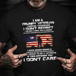 I Am A Grumpy Veteran T-Shirt Veterans Honoring US Army T-Shirt Unique Military Gifts For 2021