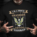 I'm A Proud Grandson Of A Vietnam Veteran Shirt Remembrance USA Veteran T-Shirt Gifts For Dad