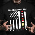 Iraq Afghanistan Veteran Flag Shirt Honoring US Veteran T-Shirt Military Retirement Gift Ideas