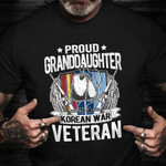 Proud Granddaughter Of A Korean War Veteran Shirt Vintage Tee Good Veterans Day Gifts