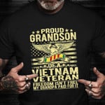 Proud Grandson Of A Vietnam Veteran Shirt Eagle US Flag T-Shirt Best Gifts For Friend