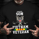 Proud Son Of A Vietnam Veteran Shirt Eagle US Military Veteran T-Shirt Cool Gifts For Brother