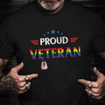 Proud Veteran LGBT Shirt Proud Gay Military Veterans Pride Tee Shirt Mens