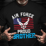 Proud Air Force Brother T-Shirt Vintage USA Flag Veterans Day Shirts Gifts For Brother In Law