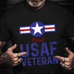Proud USAF Veteran Shirt Vintage Tee Good Gifts For Veterans