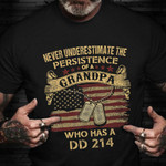 Grandpa Who Has A DD 214 T-Shirt Retired Military Veterans Day Shirts New Grandpa Gifts