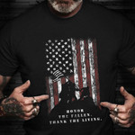 Honor The Fallen Thank The Living USA Flag Shirt Retro Old Veteran Clothing Memorial Day Gifts