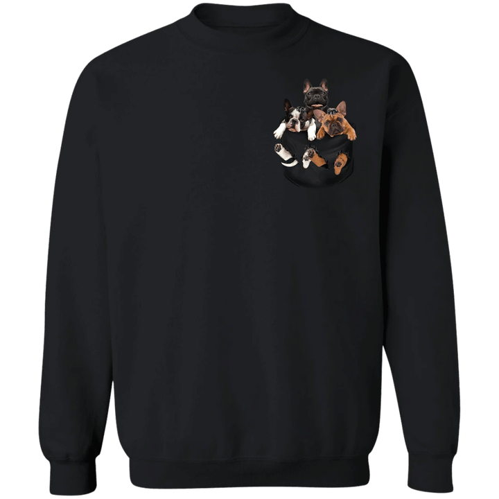 Frenchie Puppies 3D Inside Pocket Frenchie Sweatshirt Cute Best Gifts For Dog Lovers