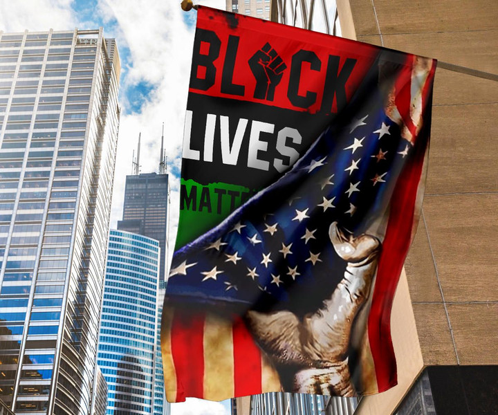Black Lives Matter Inside American Flag Blm
