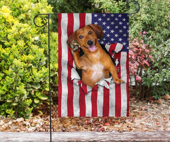 Cute Dachshund American Flag Fourth Of July Flag Patriotic Gift For Dog Lovers