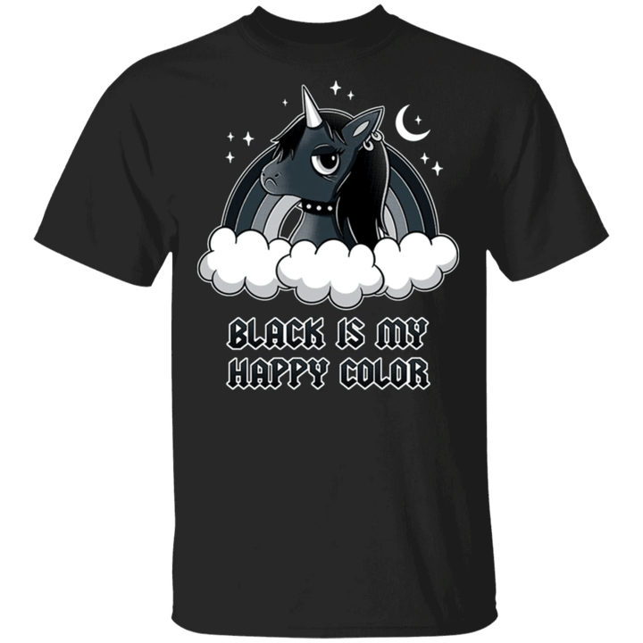 Unicorn Black Is My Happy Color Shirt Unicorn Shirts For Girls