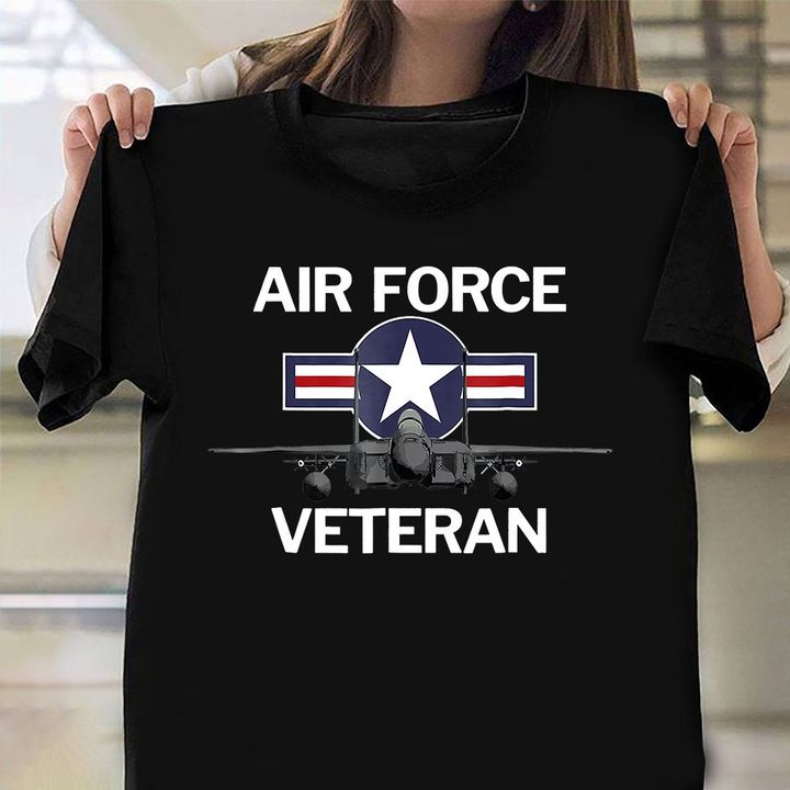 Air Force Veteran Shirt F15 Jet Graphic Tee Veterans Day Gift Ideas