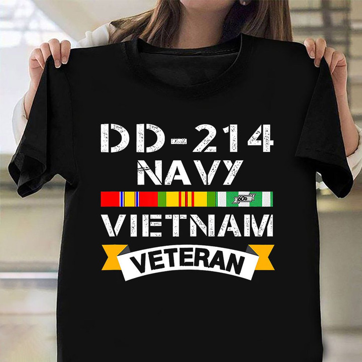 DD-214 Navy Vietnam Veteran Shirt Vietnam War Navy Veteran T-Shirts Gift For Vet
