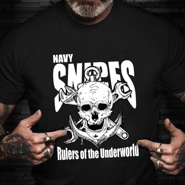 Skull Navy Snipes Rulers Of The Underworld Shirt Navy Veteran T-Shirt Best Gifts For Veterans