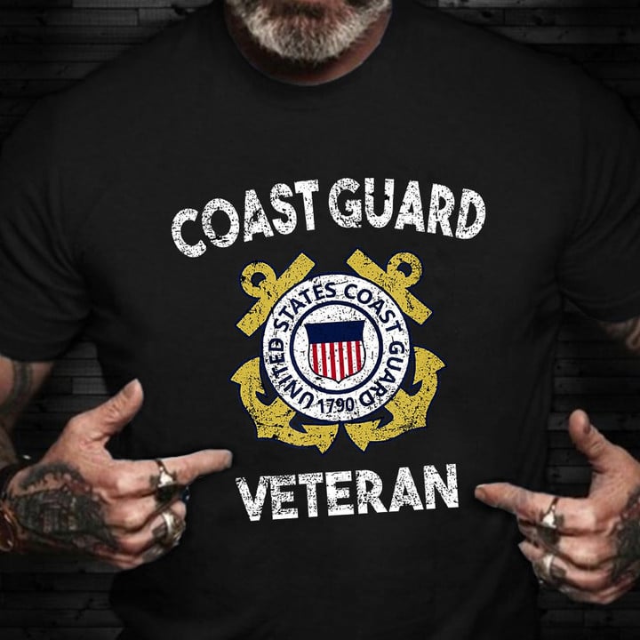 US Coast Guard Veteran Shirt Old Retro Proud USCG Veteran Day T-Shirt Gift For Vet