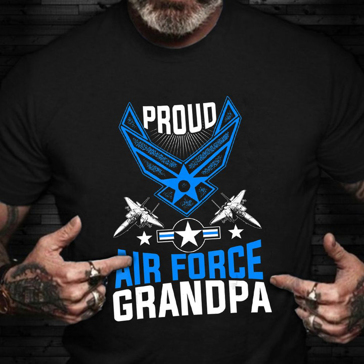 Proud Air Force Grandpa Shirt Veteran Pride Month US Air Force T-Shirt Retired Military Gifts