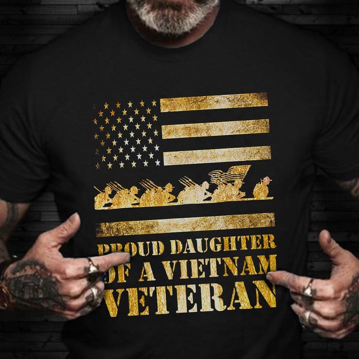Proud Daughter Of A Vietnam Veteran T-Shirt US Flag Veterans Day Shirts Best Gifts 2021