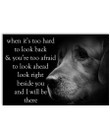 Golden Retriever Dog When It's Too Hard To Look Back And You're Too Afraid Poster Bedroom Wall Decor