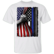 Thin Blue Line American Flag T-Shirt Police Retirement Gifts