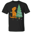 Funny T-Rex And Christmas Tree T-Shirt Dinosaur Lover Xmas Gift For Boy
