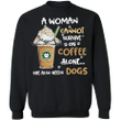 A Woman Cannot Survive - Shih Tzu Sweater Coffee  Slogan Womens T Shirts