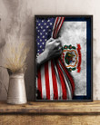 West Virginia Flag And American Flag Vertical Poster 4th Of July Poster Bedroom Wall Decor