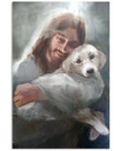 Beagle Lab With Jesus Poster Christian Art Wall Decor