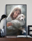 Beagle Lab With Jesus Poster Christian Art Wall Decor