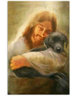 Black lab with Jesus Poster Christian Art Wall Decor - Birthday Gifts For Dad From Daughter