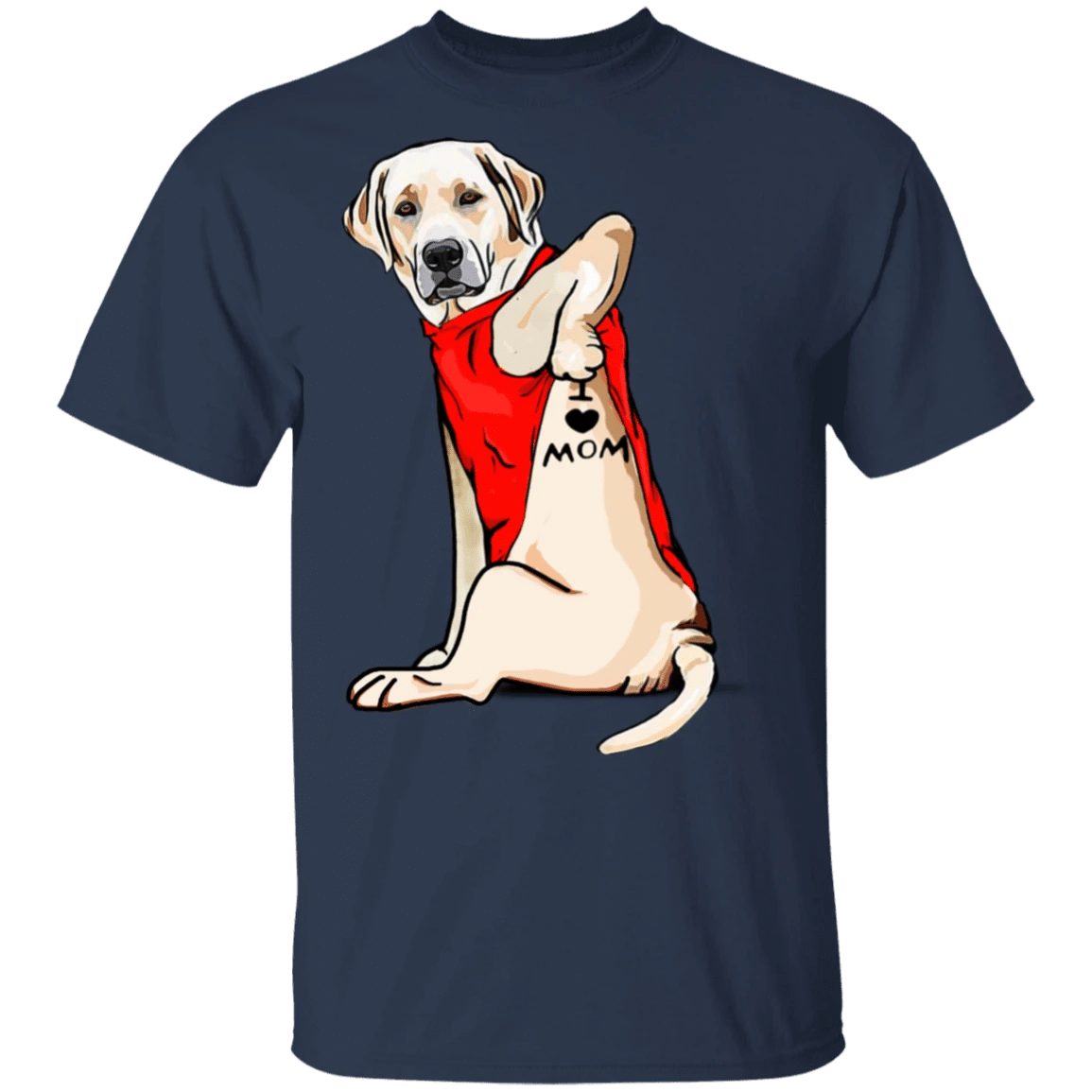 Labrador Retriever Tattoo I Love Mom Cute Dog Shirt Mother's Day Gift