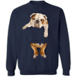 English Bulldog Inside Pocket Sweater Dog Lovers Made In USA