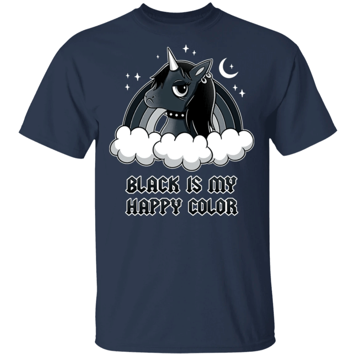 Unicorn Black Is My Happy Color Shirt Unicorn Shirts For Girls