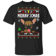 Chihuahua Merry Xmas Brocade Pattern T-Shirt Christmas Gift Ideas For Chihuahua Lovers